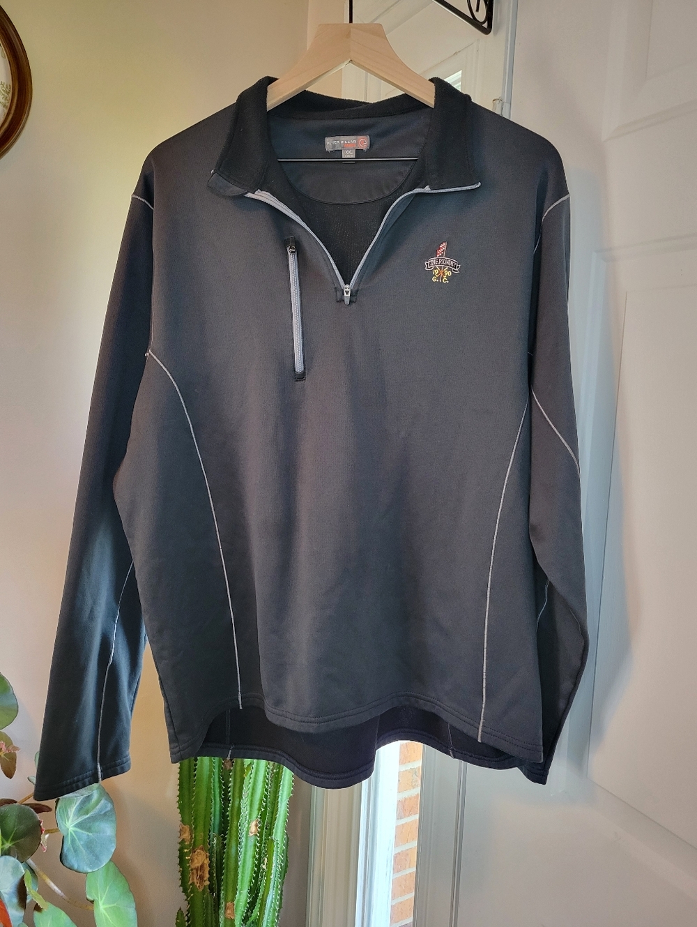 Peter Millar The‎ Foundry Golf Club In Virginia Zip Up Longsleeve Polo, Size XXL